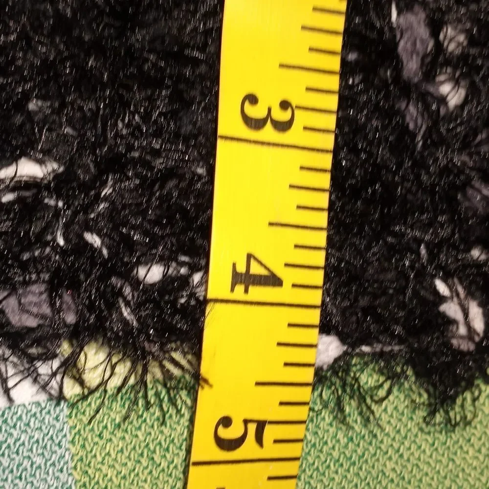 Lot of 3 Pieces White Black Striped Knitted Fringed Women's Scarfs